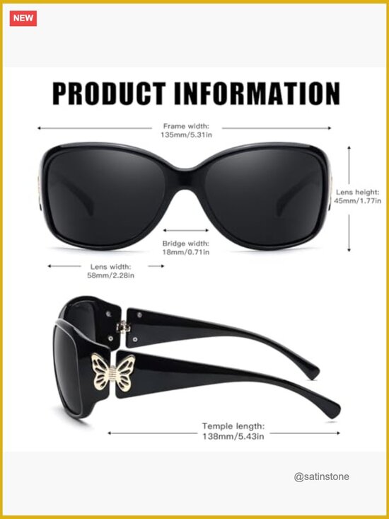 Polarized Wrap Around Sunglasses Butterfly Hinges UV400 Protection Oval main image 5